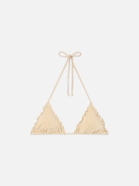 Haut de plage triangle classique en lurex or pour femme Sagittarius 