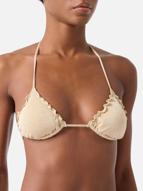 Bikini triangle classique en lurex doré pour femme Sagittarius Moon 