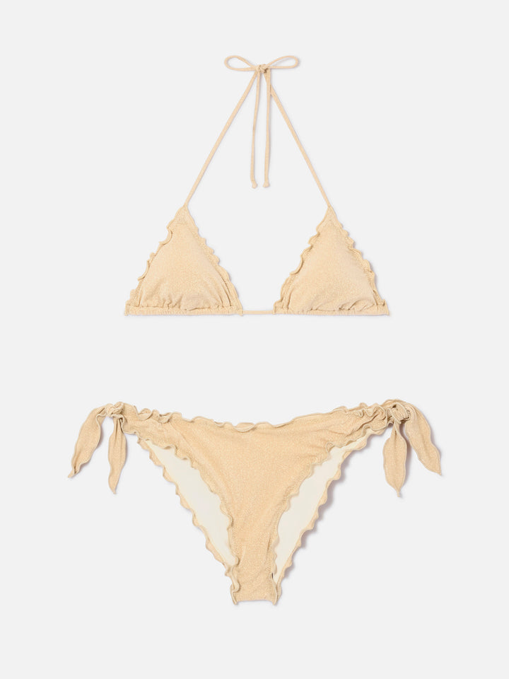 Bikini triangle classique en lurex doré pour femme Sagittarius Moon 