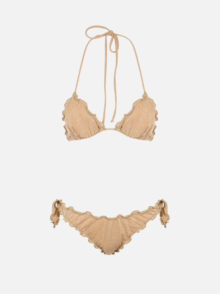 Bikini da donna classico a triangolo oro lurex Sagittarius Moon