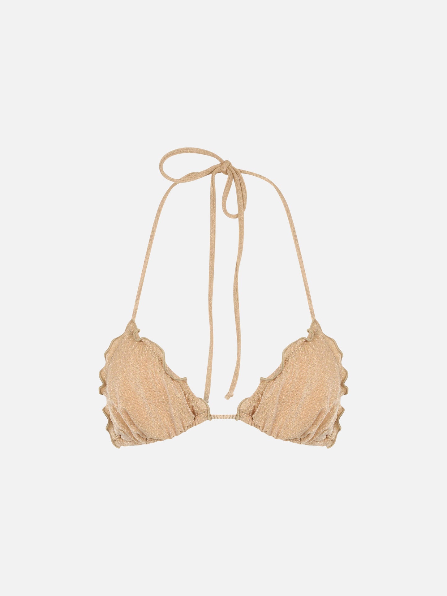Woman gold lurex classic triangle beach top Sagittarius