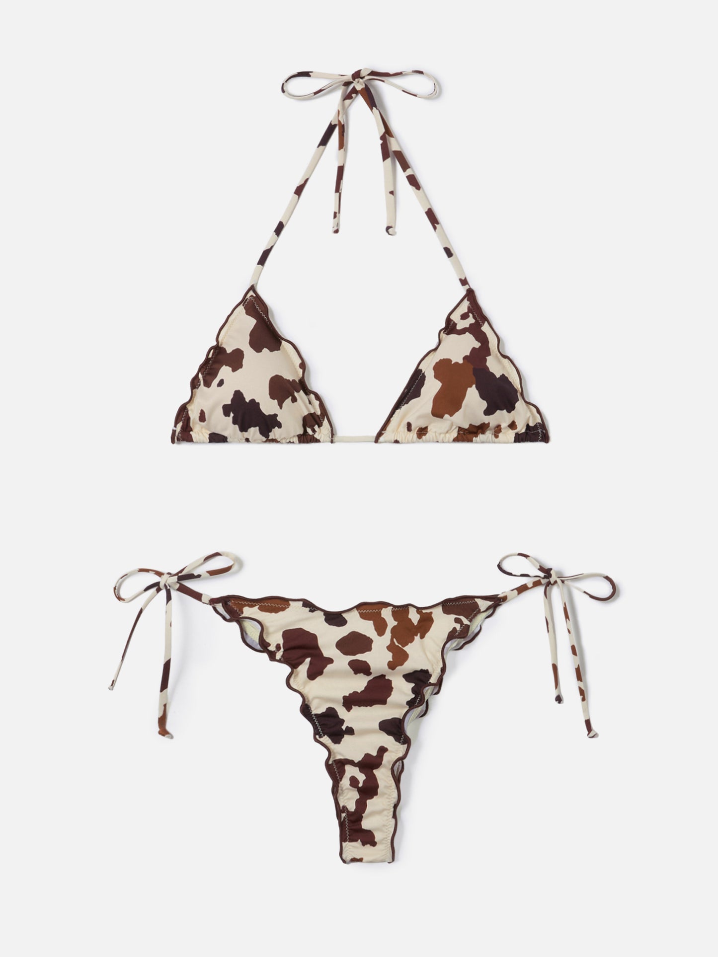 Bikini triangle Sagitami à imprimé vache all-over 