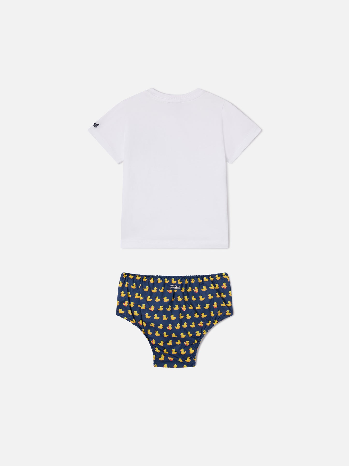 Samy t-shirt with pocket and ducky print bloomer set