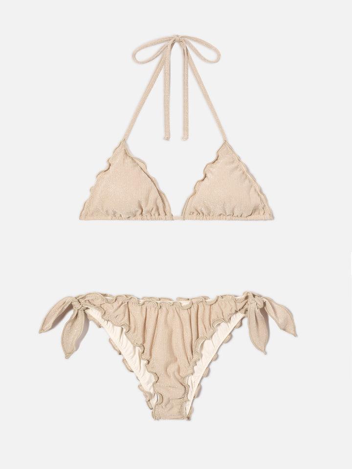 Bikini Sarius triangolo in lurex  oro tinta unita