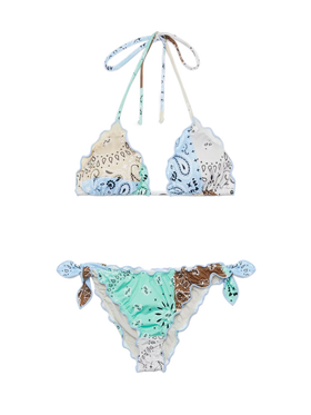 Sarius triangle classic bikini with bandanna print - MC2 Saint Barth