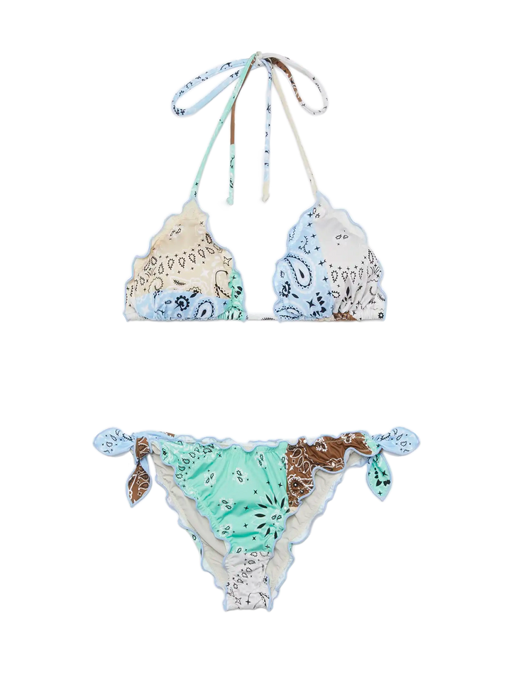 Sarius – Klassischer Triangel-Bikini mit Bandanna-Print