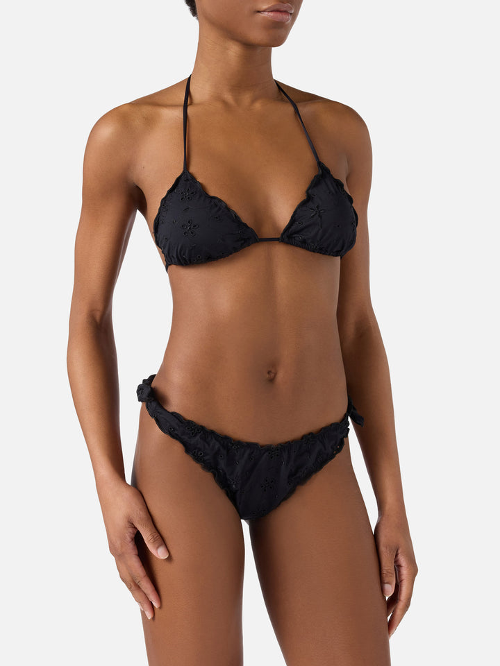 Triangle bikini Sarius triangle in black sangallo