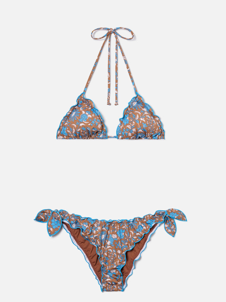 Bikini Sarius triangle with all-over boho floral print