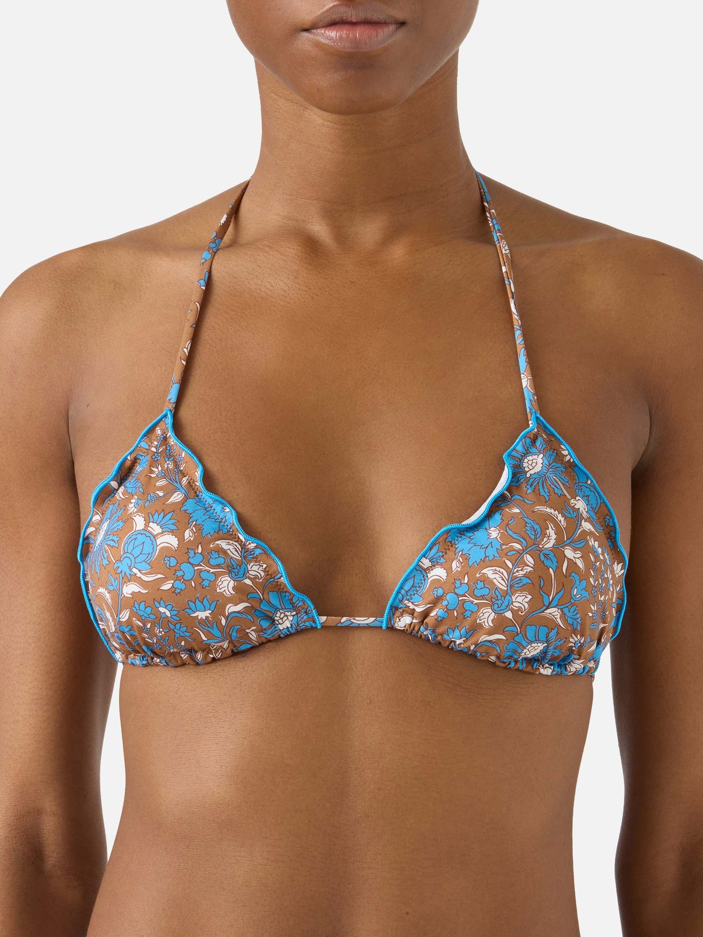 Bikini Sarius triangle with all-over boho floral print