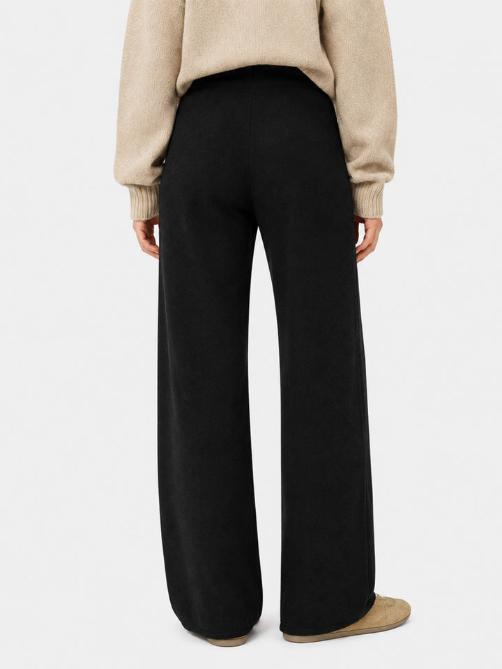 Knitted black palazzo pants