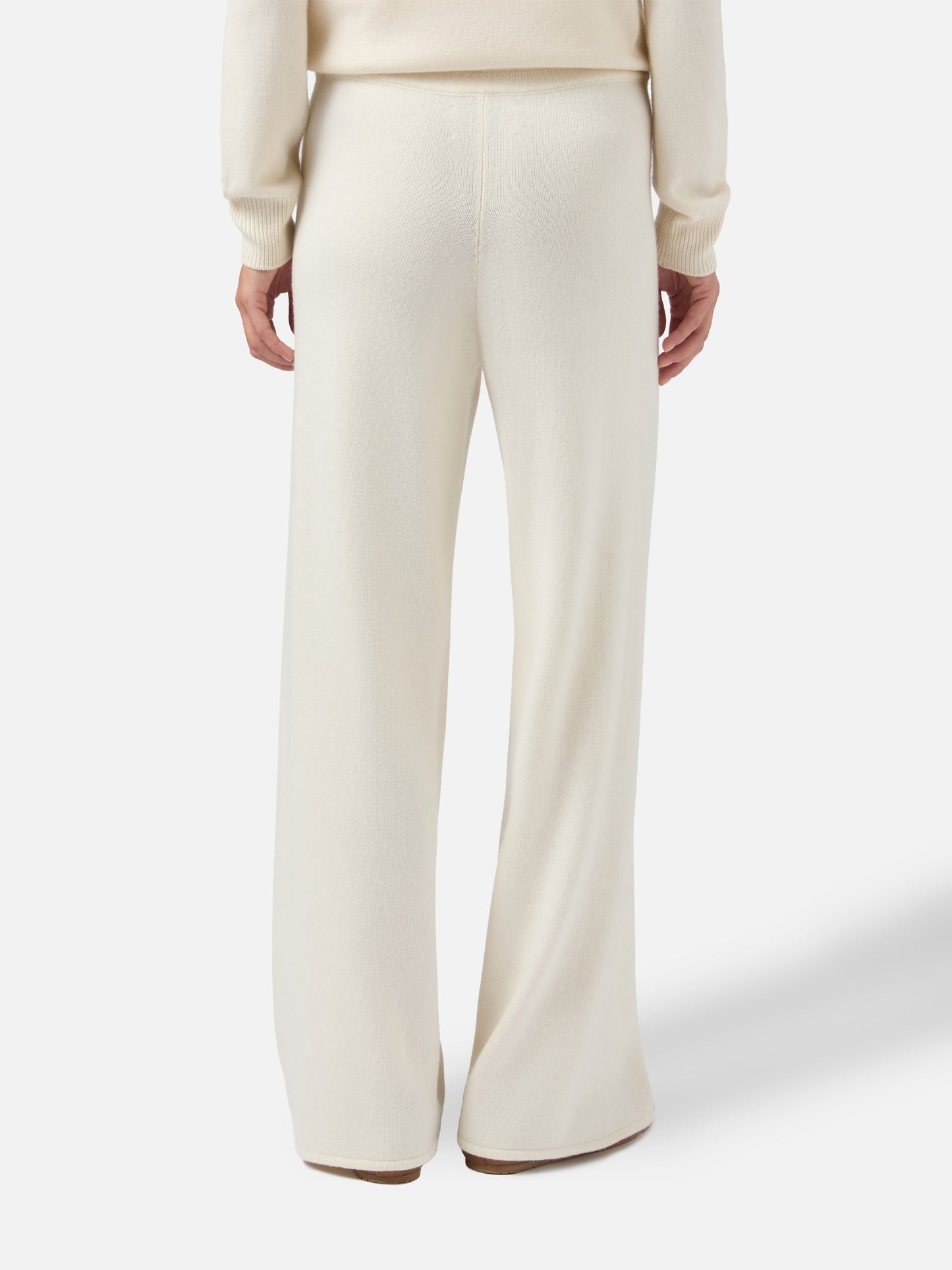 Woman off-white cashmere blend palazzo pants