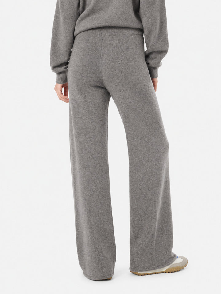 Knitted grey palazzo pants