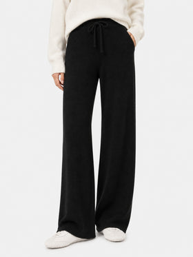 Pantalones palazzo negros de punto Savine 