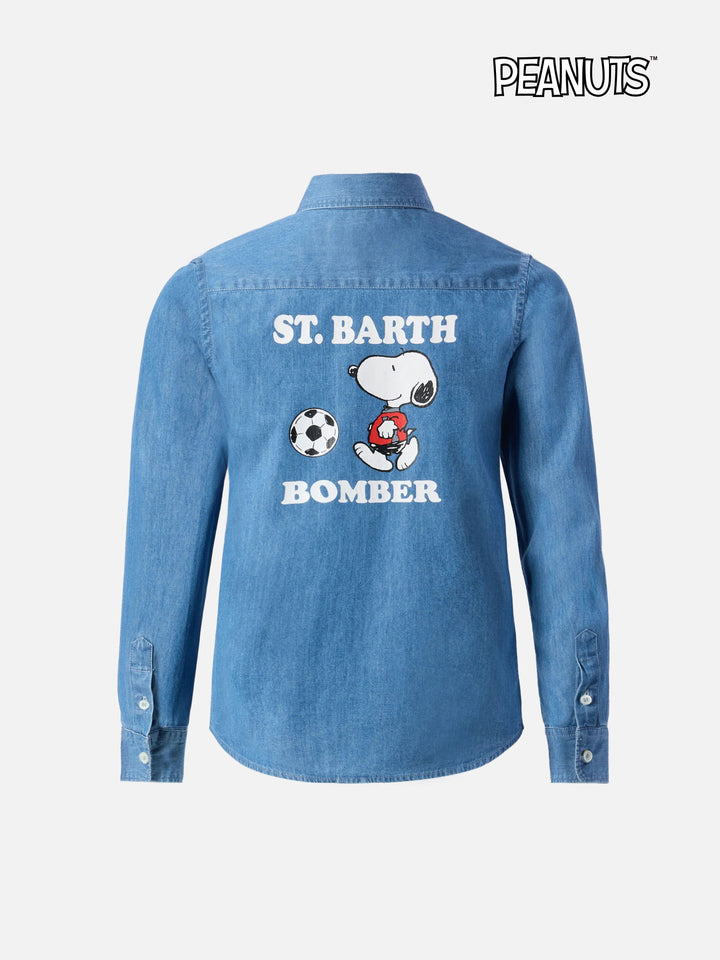 Seefeld Jr chambray shirt with Snoopy print