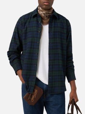 Camicia Seefeld verde in flanella di misto cotone con ricamo Bollicine Team