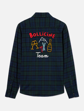Chemise en flanelle de coton mélangé Green Seefeld avec broderie Bollicine Team 