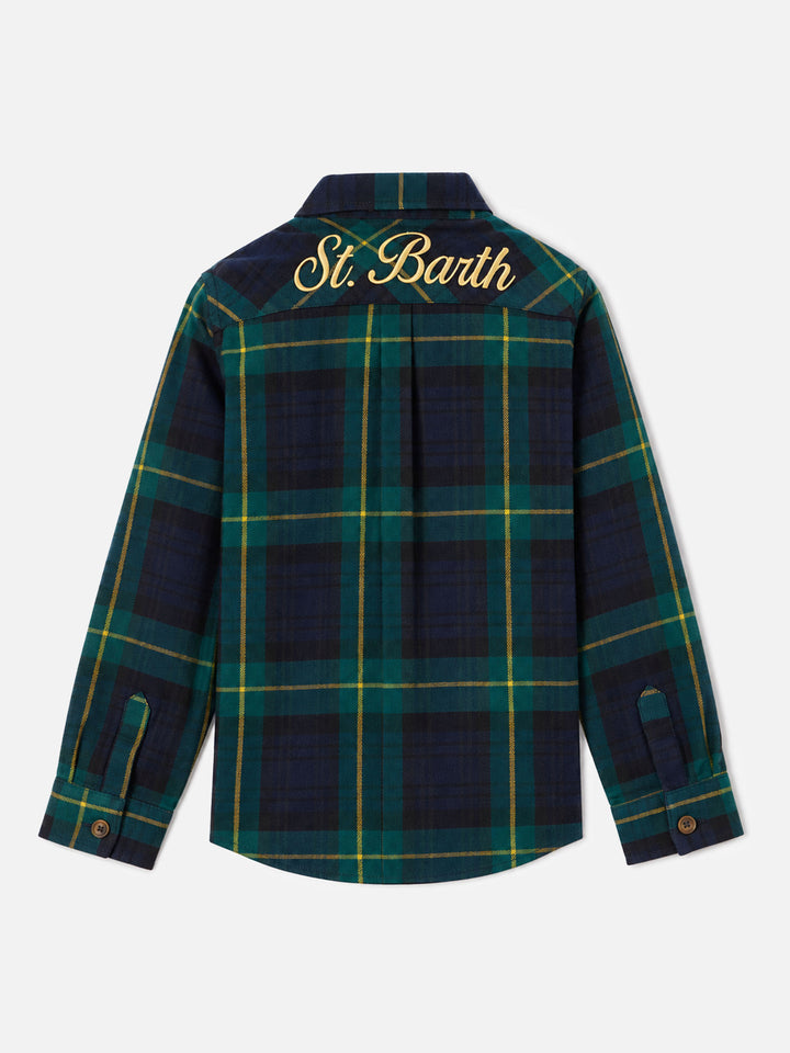 Jungen-Hemd aus Wollstoff mit Tartan-Print 