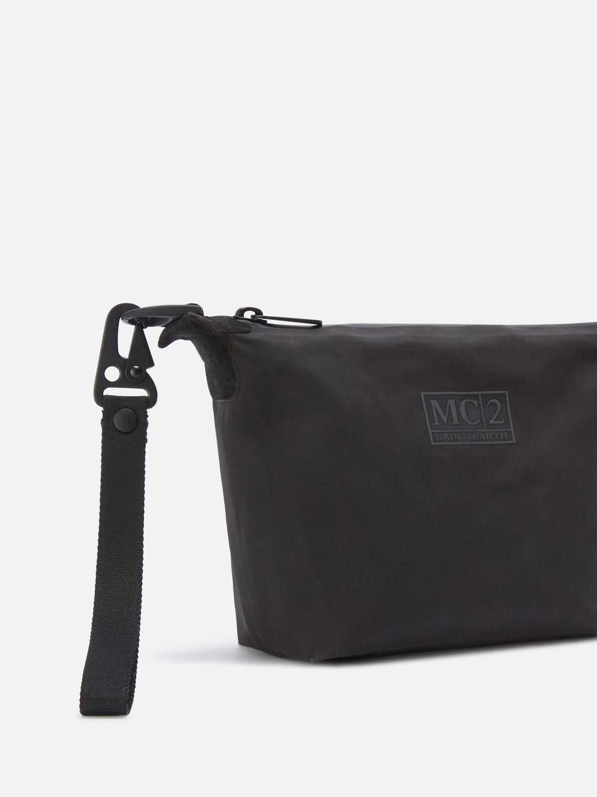 Negro Seamless encerado pouch 