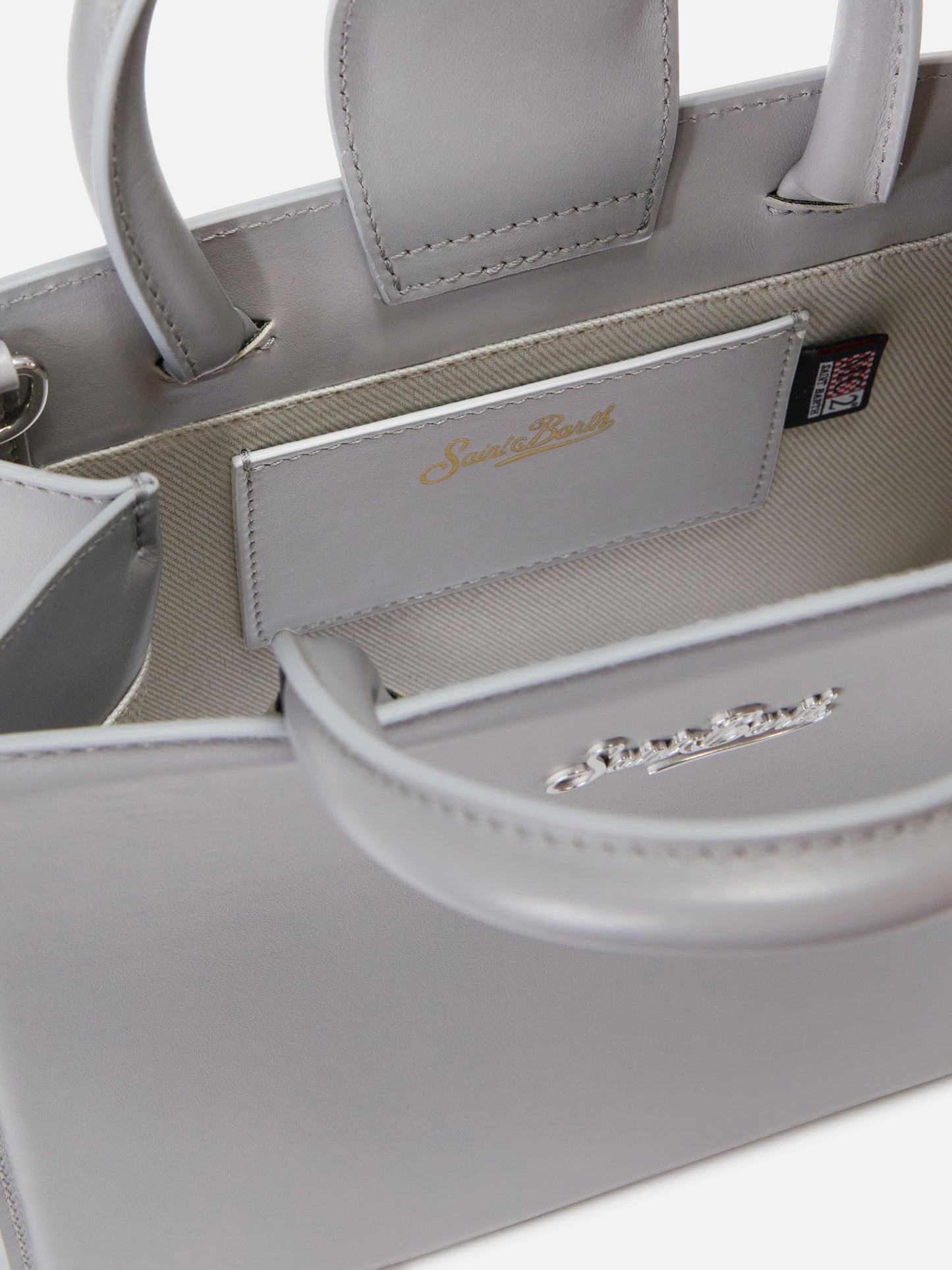 Shop Bag Midi grey leather bag