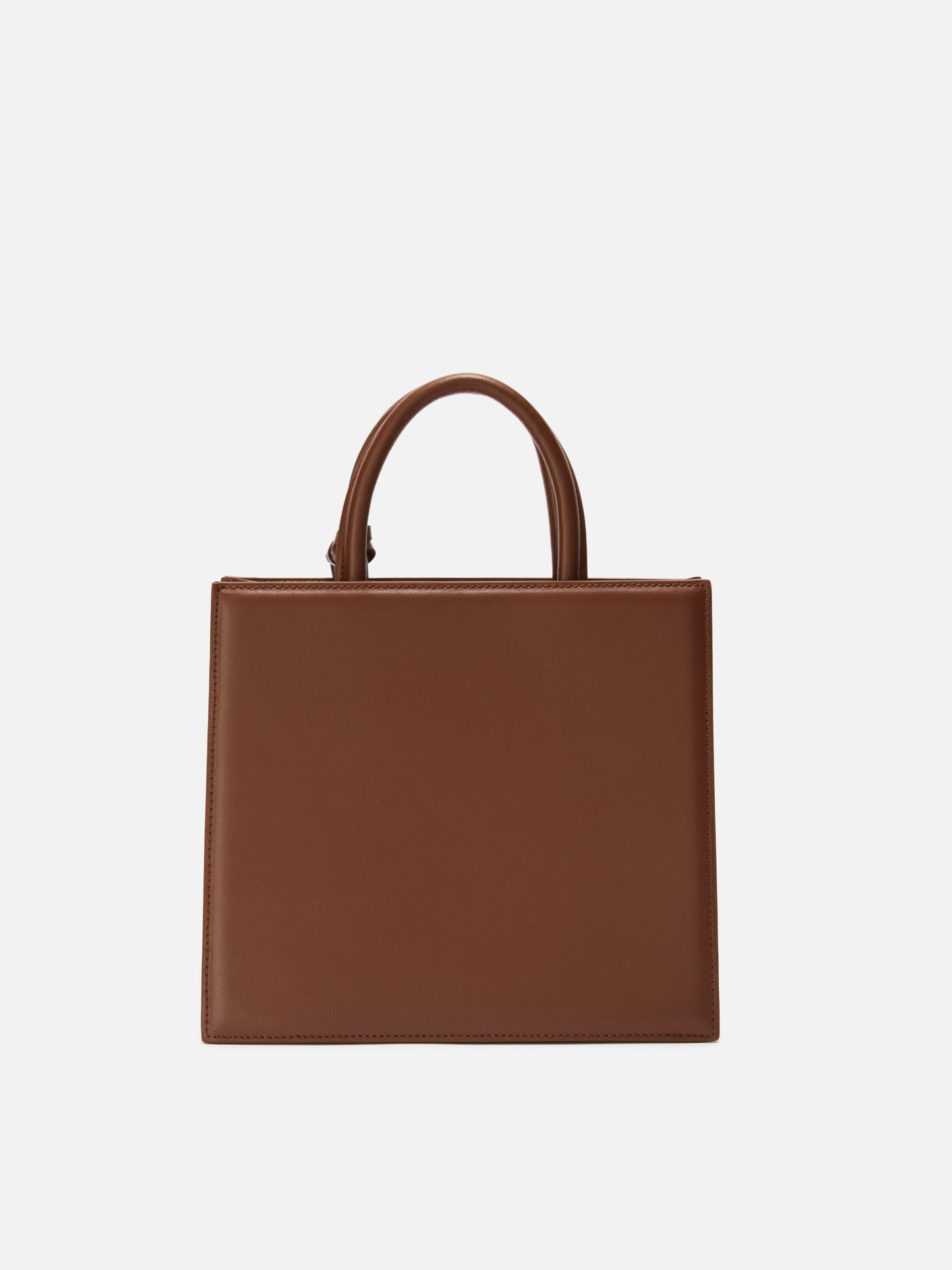 Borsa a mano Shop Bag Midi in pelle marrone
