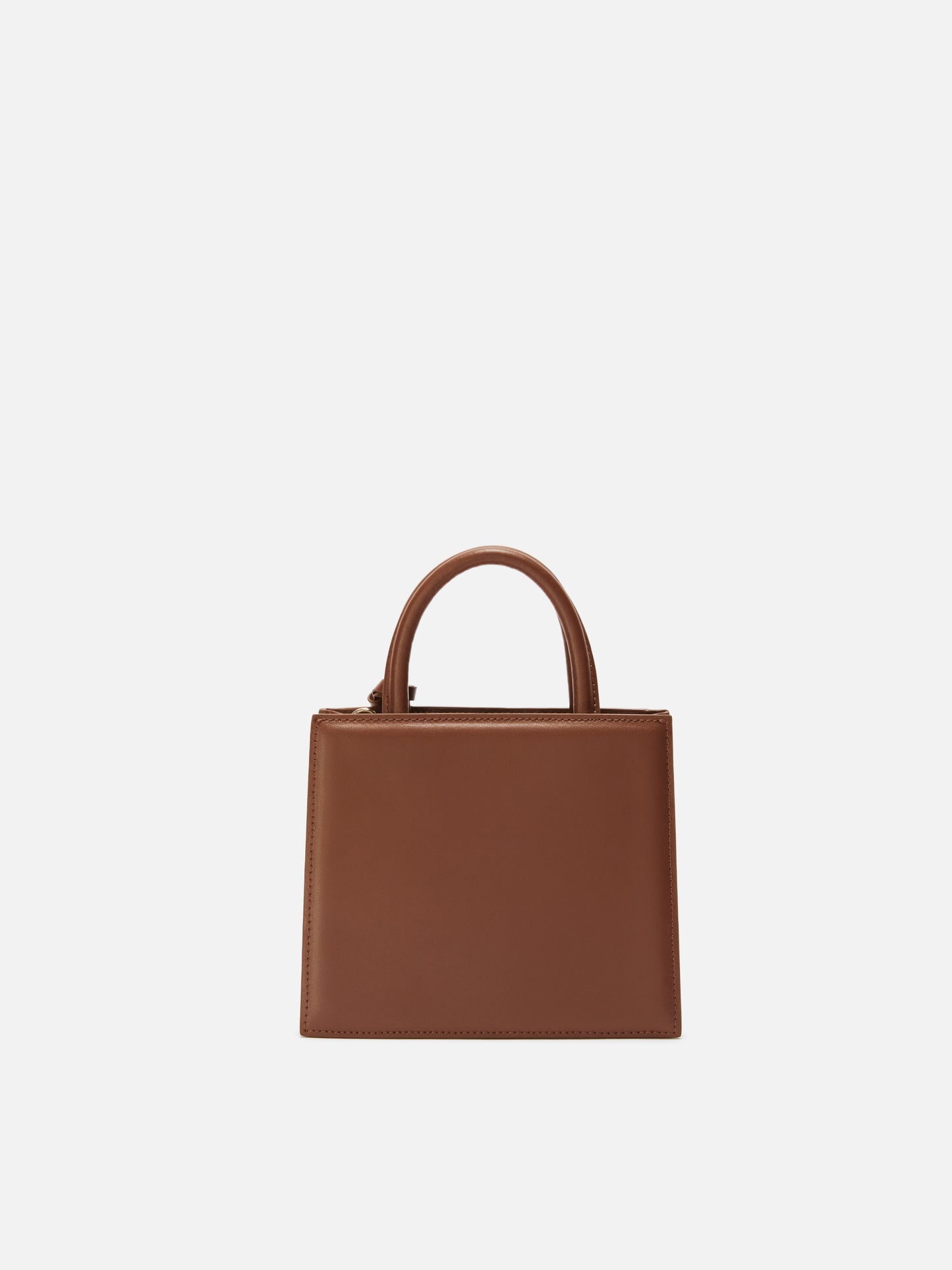 Borsa a mano Shop Bag Mini in pelle marrone
