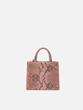 Shop Bag Mini in pink python-print leather