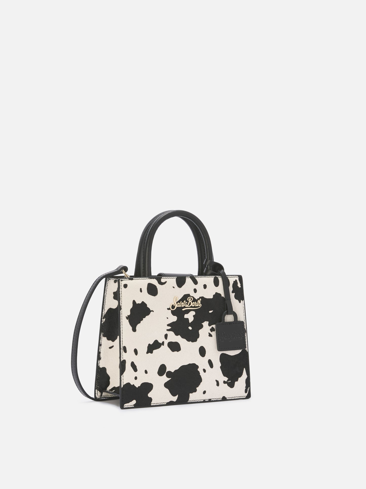 Structured Shop Mini bag in cow print pony hair