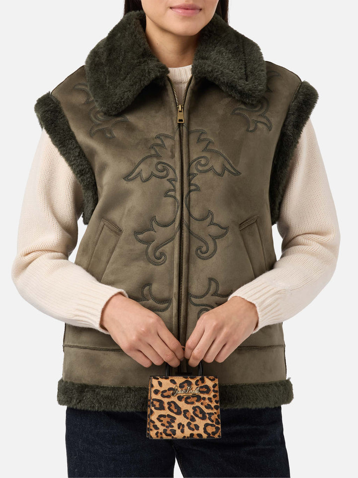 Shop Bag Micro Handtasche aus Leopardenmuster-Ponyleder