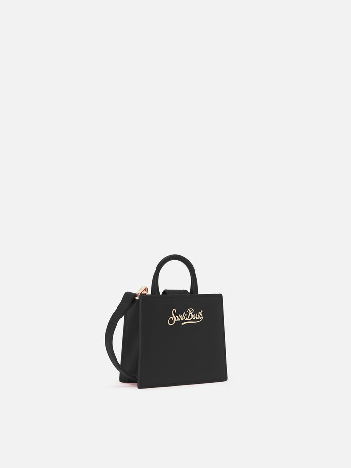 Shop Bag Micro in pastel black leather