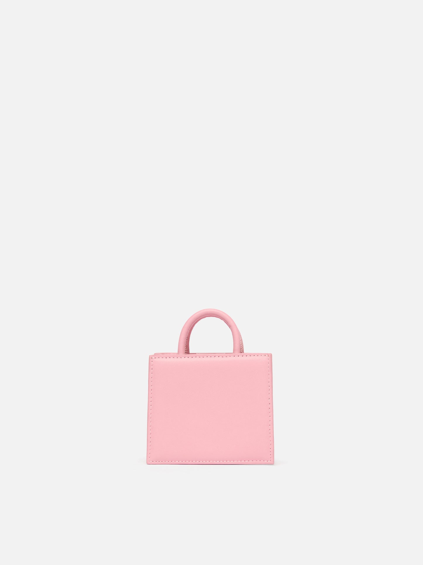 Structured Shop micro bag in pink smooth leather with metal tag