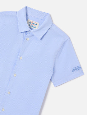 Gestreiftes Sifnos Jr Hemd mit Snoopy-Stickerei und Print | Special Edition 