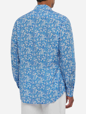 Muslin cotton shirt Sikelia with floral print