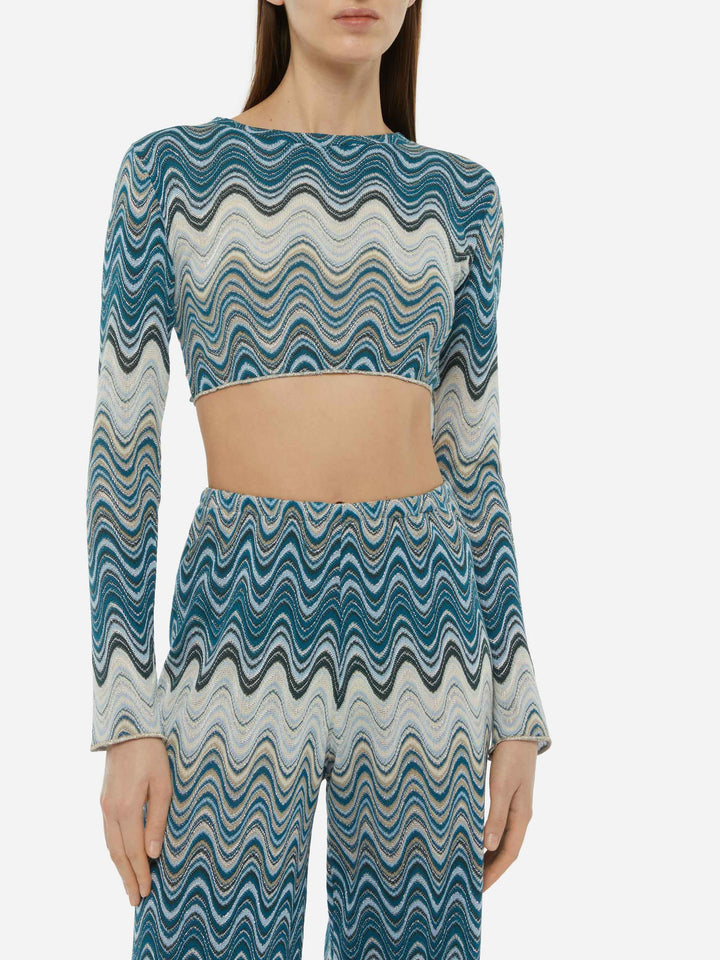 Siviglia kurzes T-Shirt aus Raschelstrick