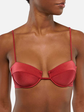 Salina shimmer brick red underwired bralette