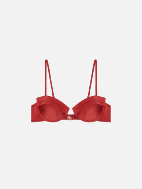 Salina shimmer brick red underwired bralette