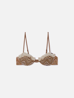 Salina balconette bikini top in degradé raschel fabric