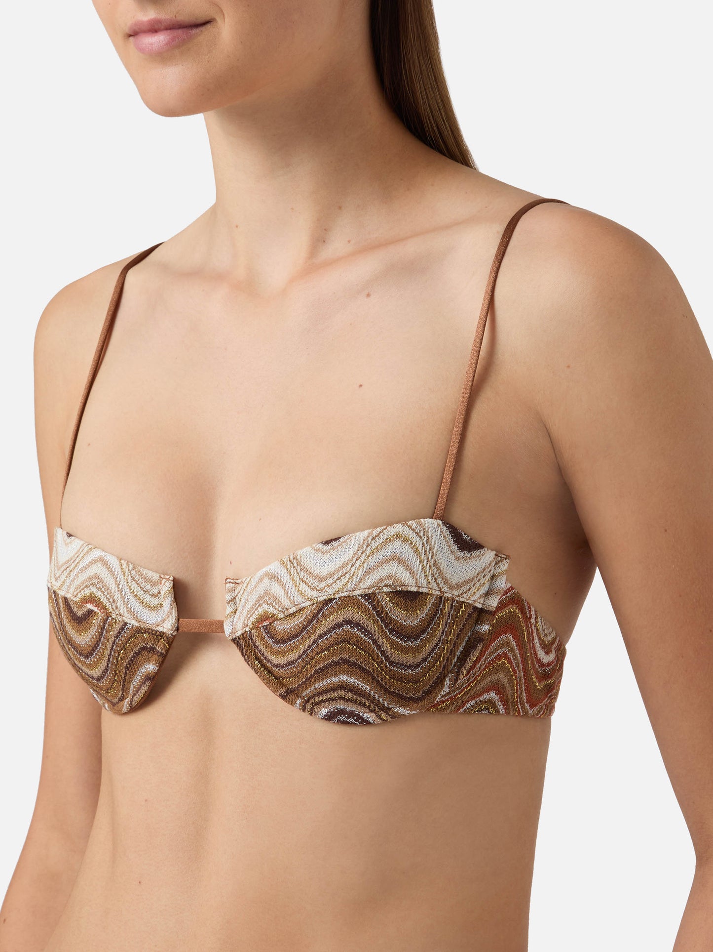 Salina balconette bikini top in degradé raschel fabric