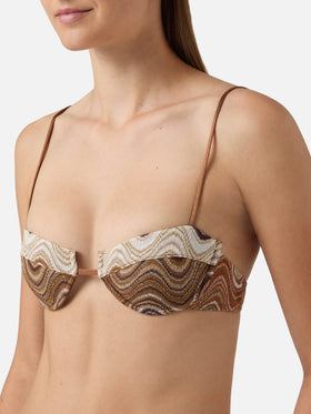 Salina balconette bikini top in degradé raschel fabric