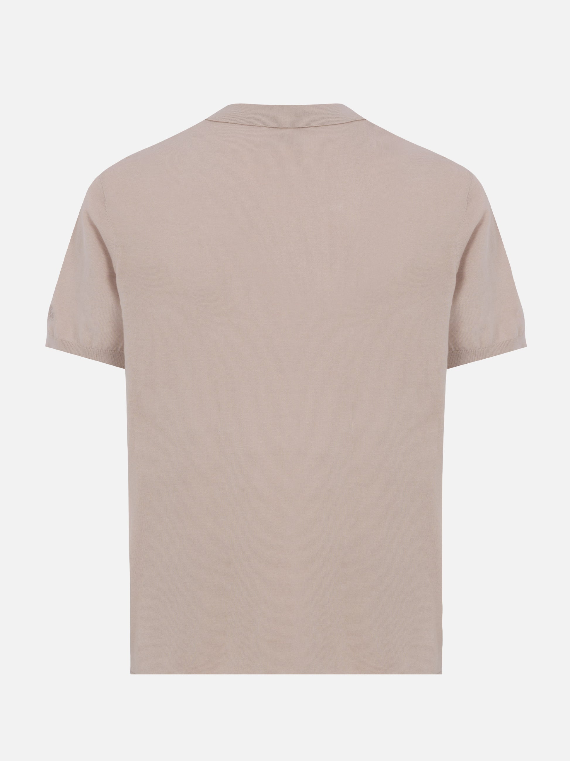 Sloan stone grey buttonless knitted polo shirt - MC2 Saint Barth