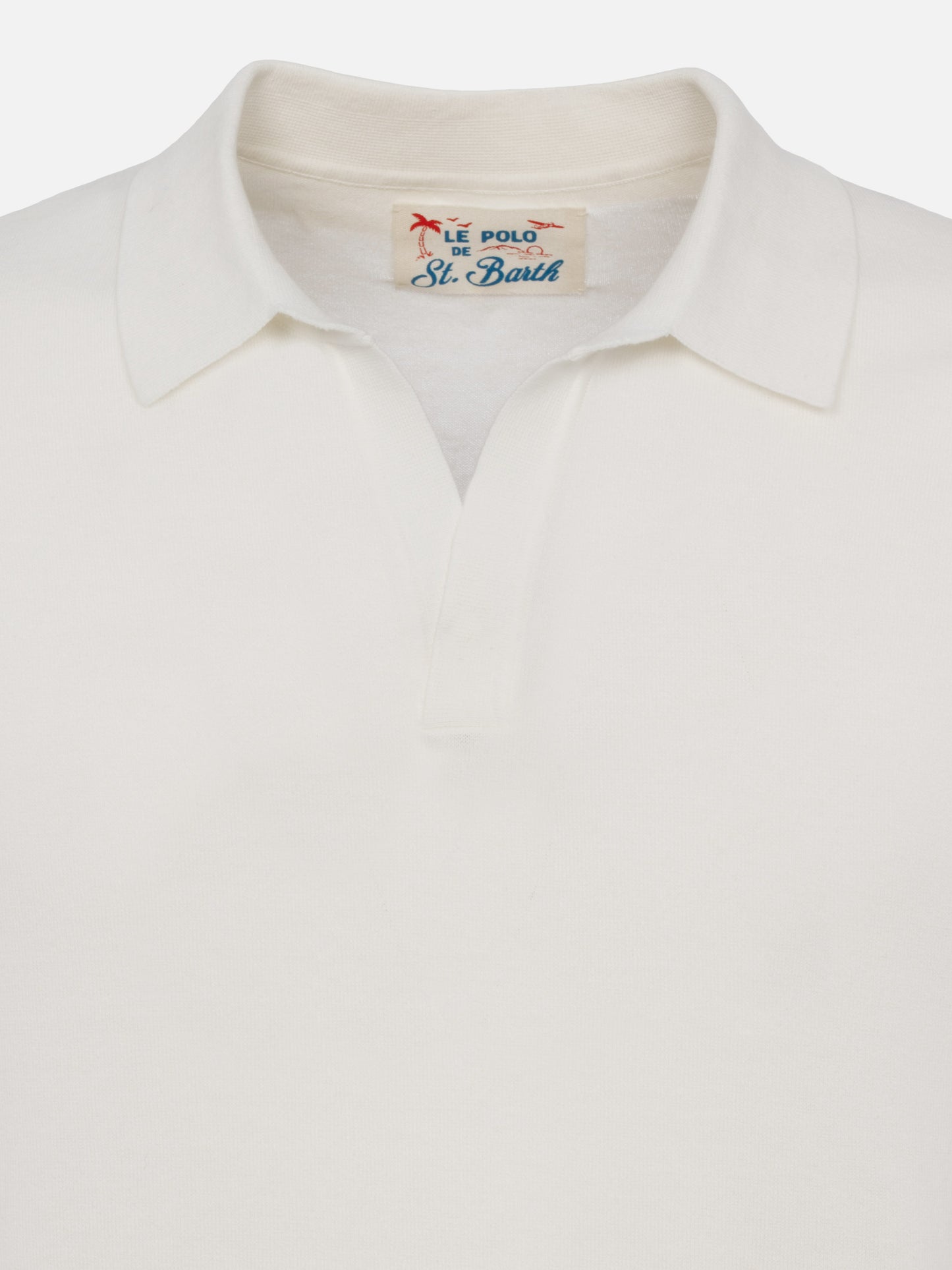 Sloan white buttonless knitted polo shirt - MC2 Saint Barth