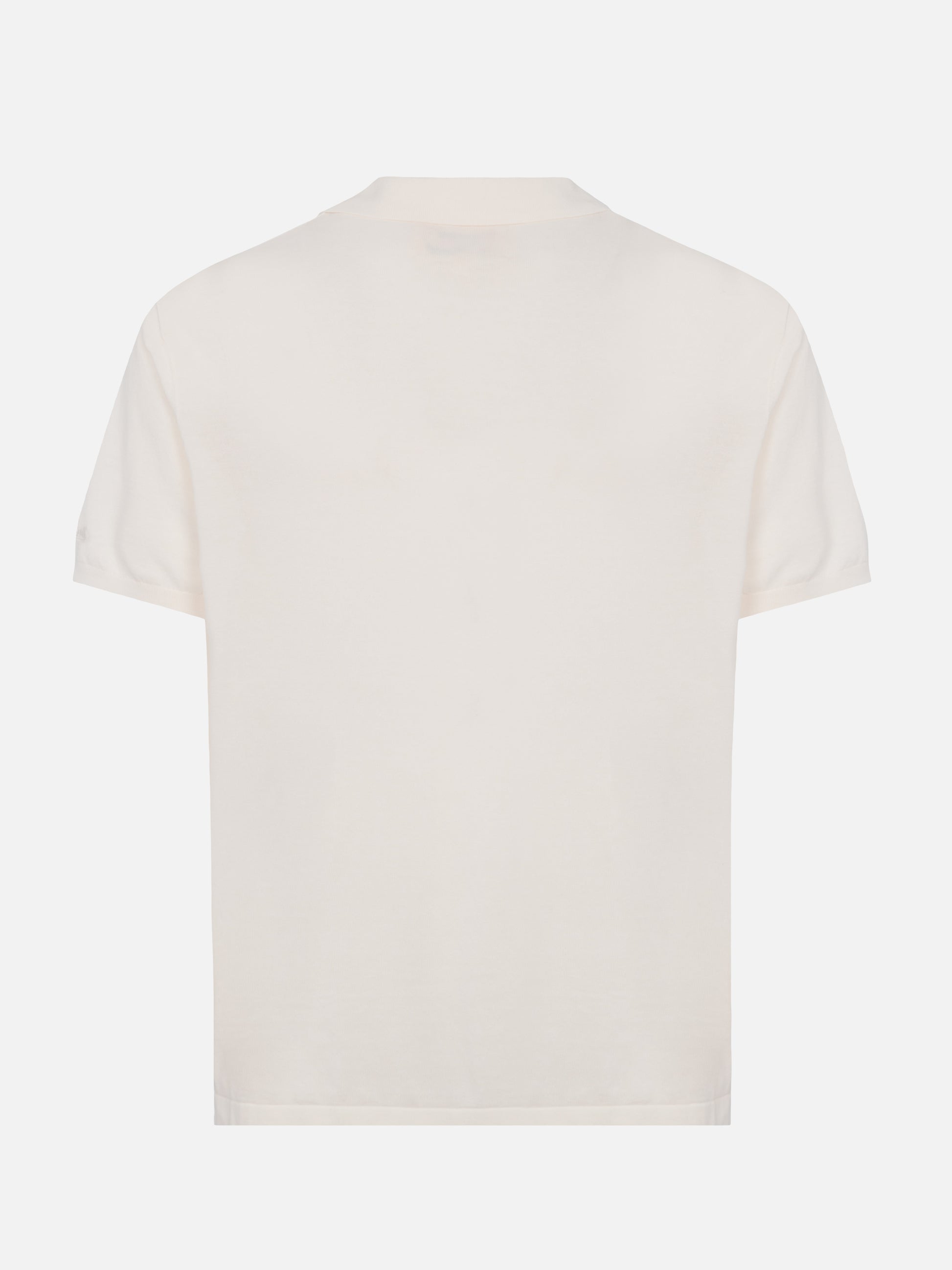 Sloan white buttonless knitted polo shirt - MC2 Saint Barth