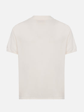 Sloan white buttonless knitted polo shirt - MC2 Saint Barth
