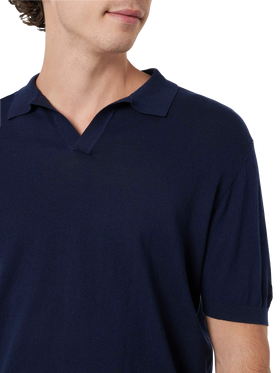 Navy blue buttonless knitted polo shirt Sloan - MC2 Saint Barth