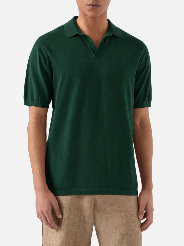 Polo de punto sin botones British green Sloan 