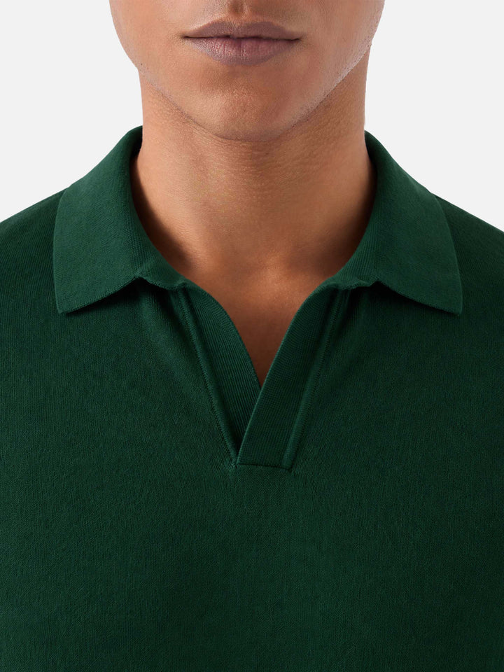 Polo de punto sin botones British green Sloan 