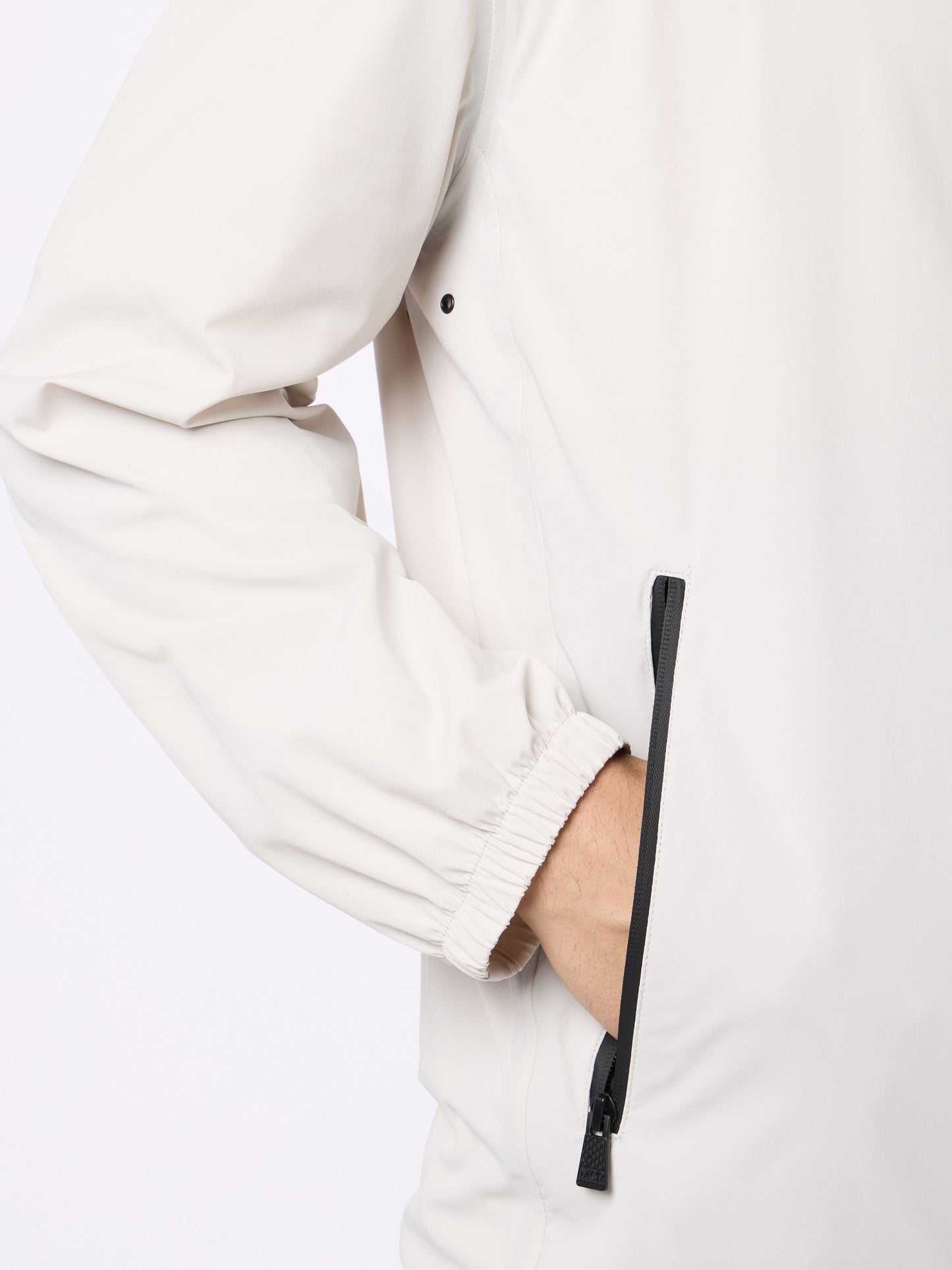 Man hooded lightweight ice white fabric windbreaker Sloop - MC2 Saint Barth
