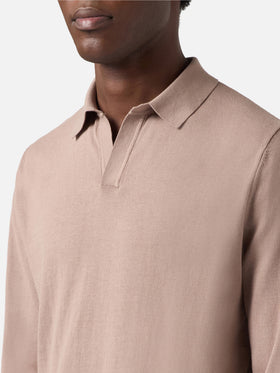 Polo Sloan de algodón high twist en color taupe 