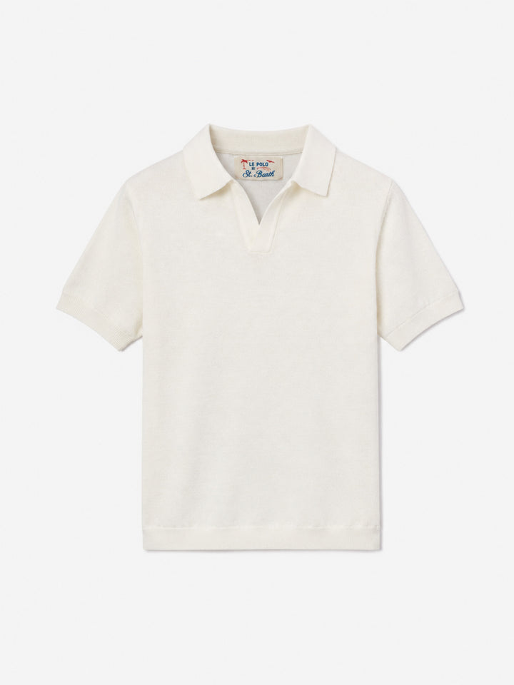 Polo en maille blanc Sloan Jr 