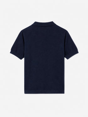 Polo de punto azul marino Sloan Jr 