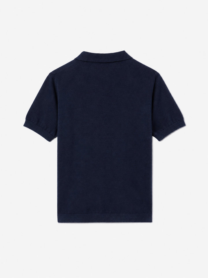 Polo en maille bleu marine Sloan Jr 